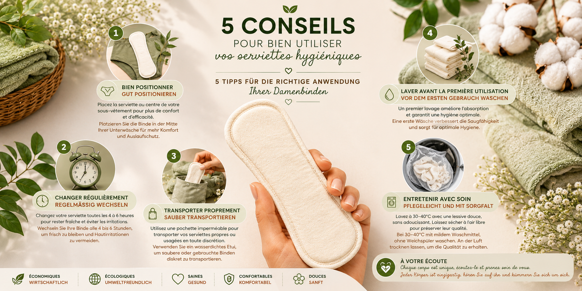 5 conseils pour bien utiliser vos serviettes hygiéniques