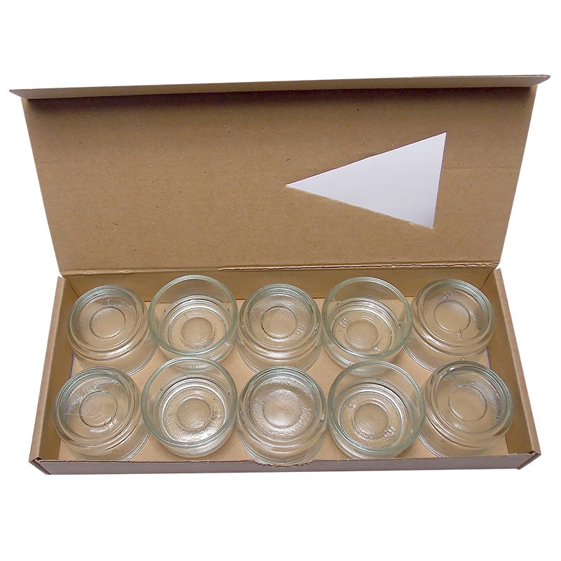 Eubiona - 10 supports bougies chauffe-plat en verre 20 x 35 mm 10 pièces