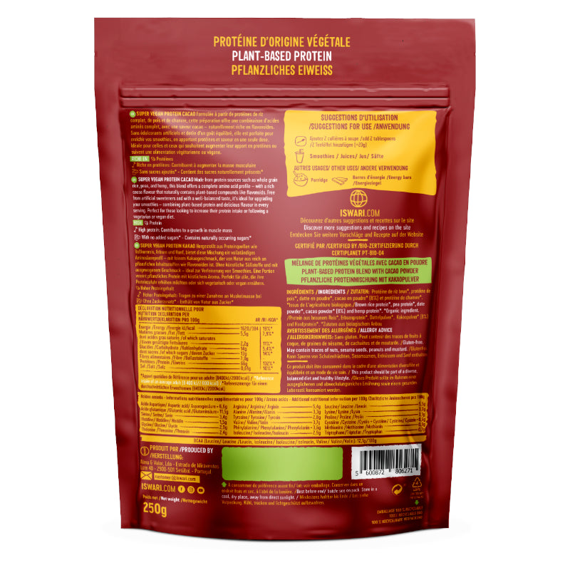Iswari - Veganes Proteinpulver Kakao BIO 250g