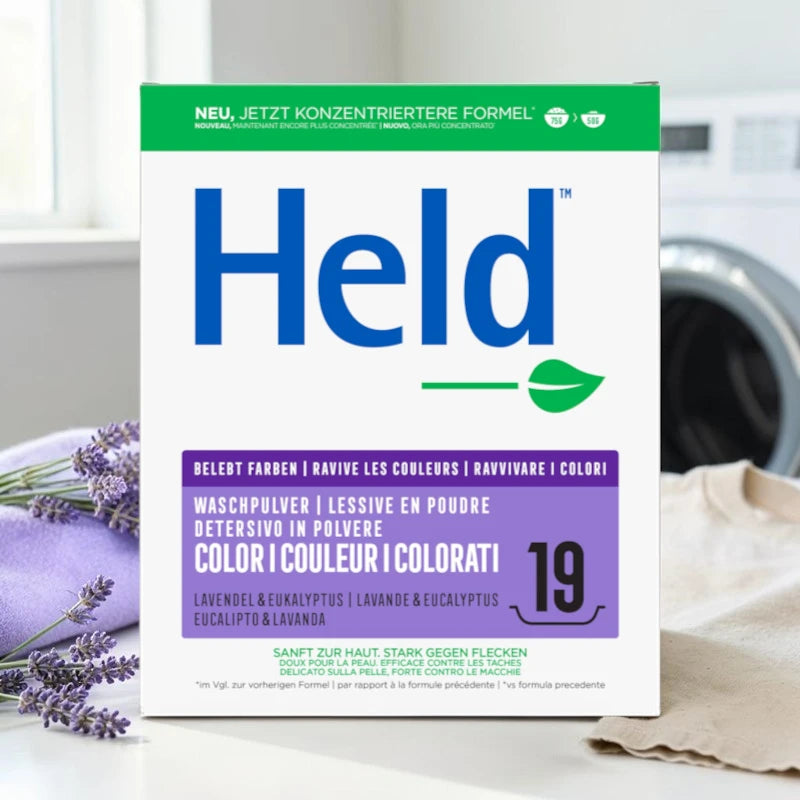 Held - Lessive poudre couleur écologique lavande & eucalyptus 950g