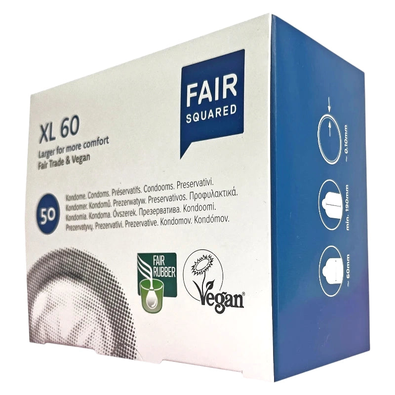 Fair Squared - Préservatifs XL 60 naturels - pack 50 pièces