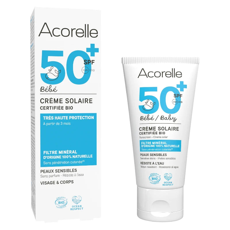 Acorelle - Crème solaire bébé bio IP 50+ 50ml