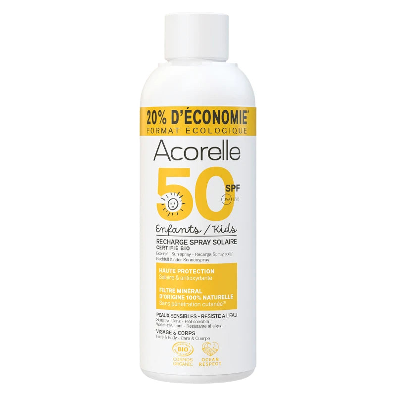Acorelle - Recharge spray solaire enfant bio IP 50 150ml