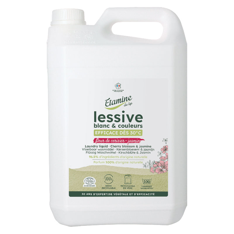 Etamine du Lys - Umweltfreundliches Flüssigwaschmittel, Duftrichtung Kirschblüte & Jasmin 5l