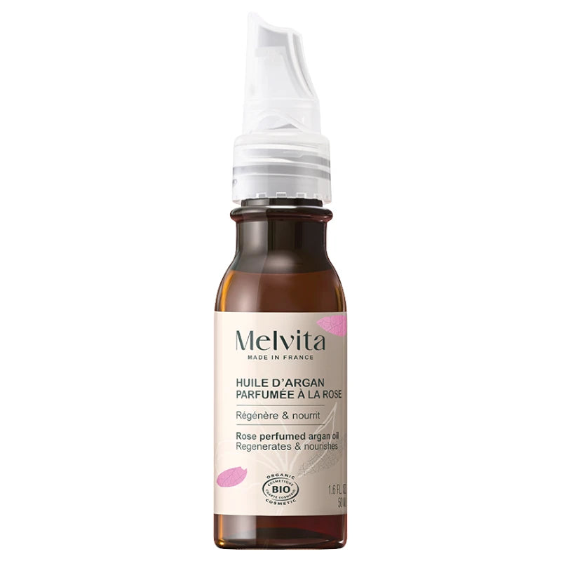 Huile d'argan parfumée à l'huile essentielle de rose BIO