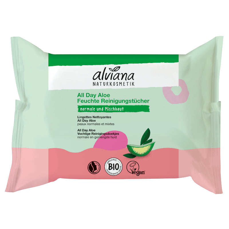 Alviana - Lingettes nettoyantes all day aloe vera 25 pièces
