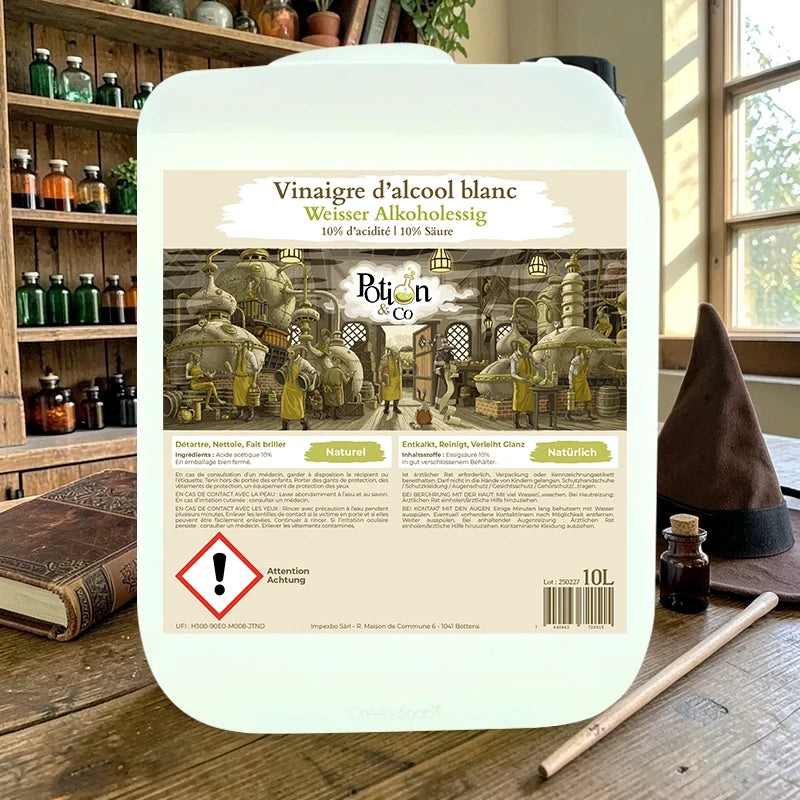 Natürlicher weisser Alkoholessig 10° - 10 L - Potion & Co