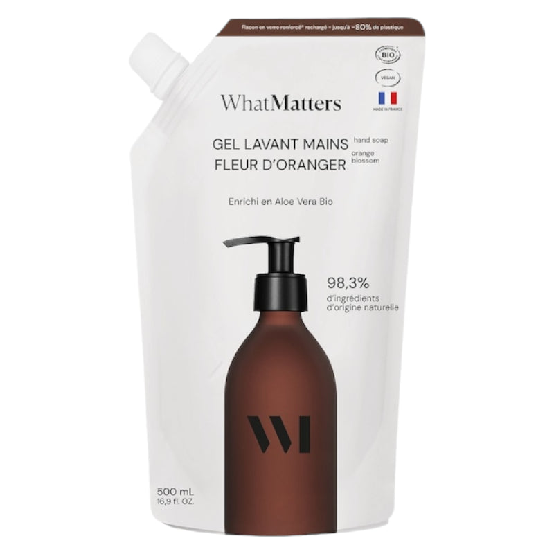 Ökologische Nachfüllpackung für Bio-Orangenblüten-Handwaschgel - 500 ml - What Matters