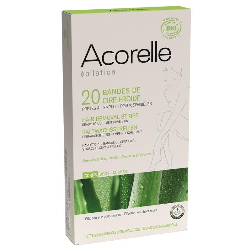 Acorelle - Bandes de cire froide BIO épilation corps 20 bandes
