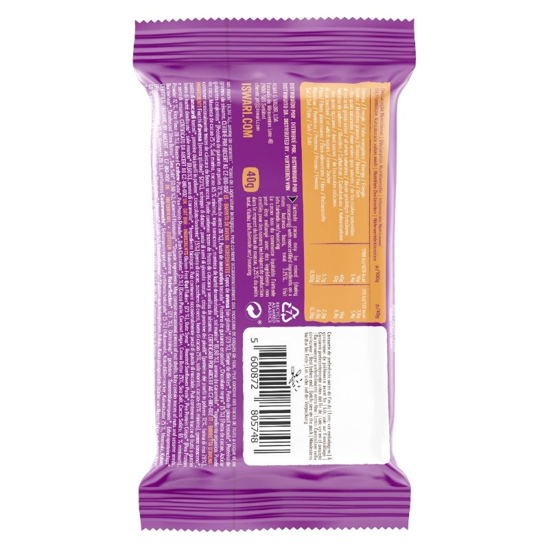 Iswari - Bio-Haferriegel mit gesalzenem Karamell und Schokoladenprotein - 40g 40g