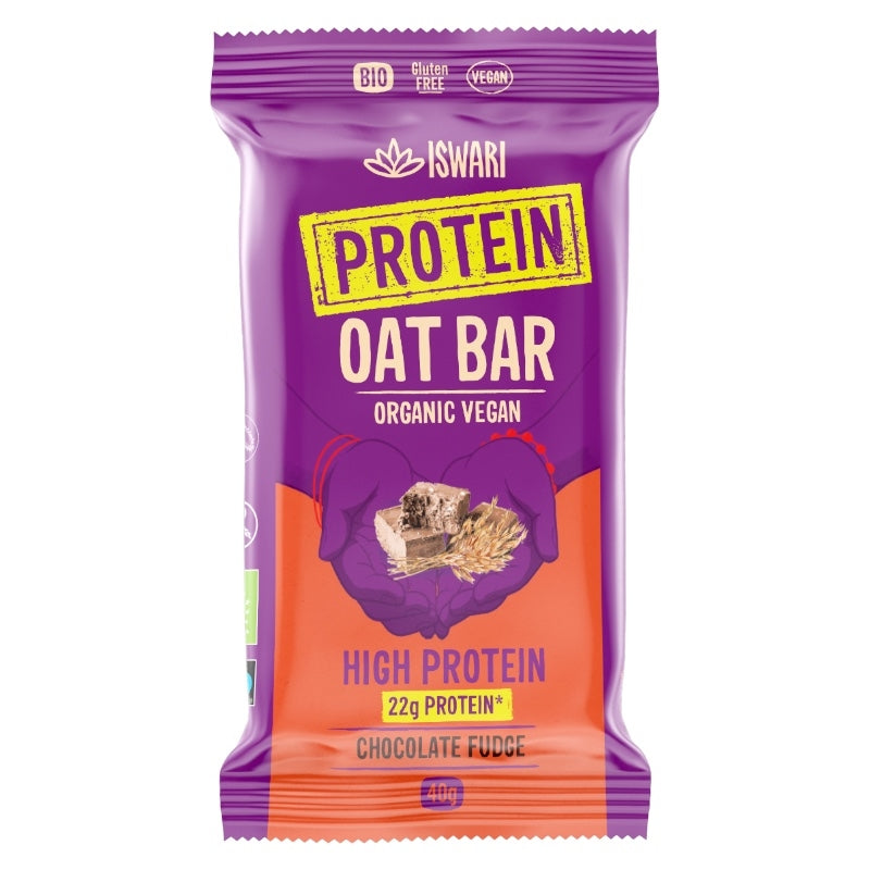 Iswari - Barre d'avoine protéinée chocolate fudge BIO 40g