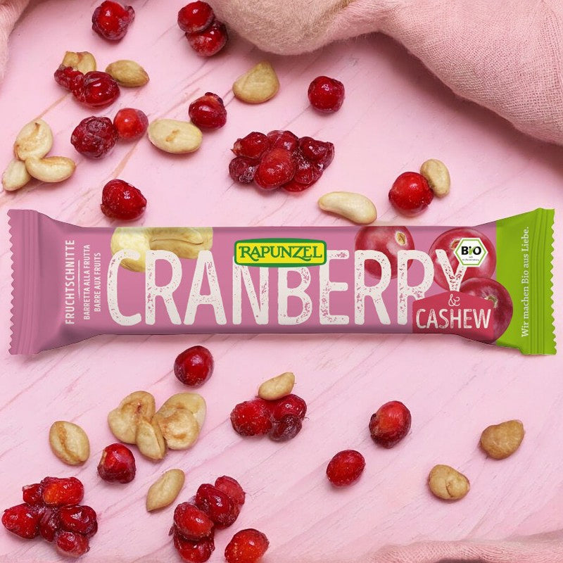 Bio-Energieriegel mit Cranberry und Cashew - 40 g - Rapunzel