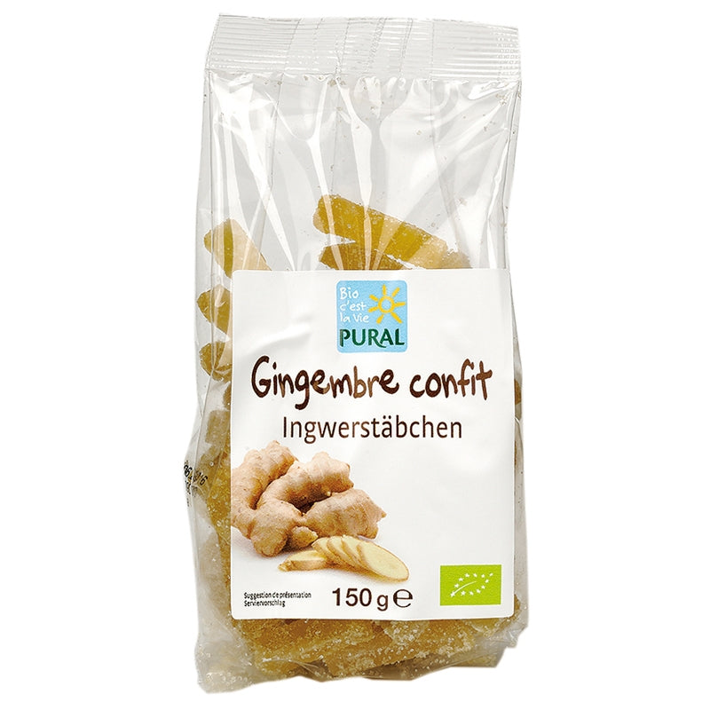 Bâtonnets de gingembre confits BIO
