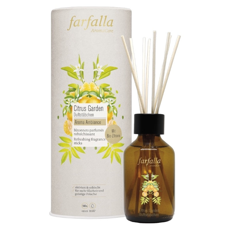 Farfalla - Bâtonnets parfumés rafraîchissant Citrus Garden 150ml