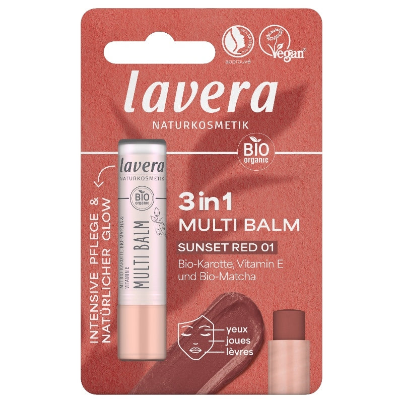 Lavera - Lippenbalsam 3-in-1 Sunset Red BIO 4,9g