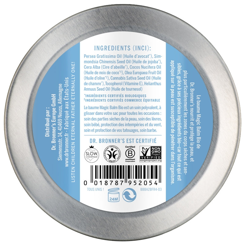 Dr. Bronner's - Baume magique mains, visage & corps BIO sans parfum 60g