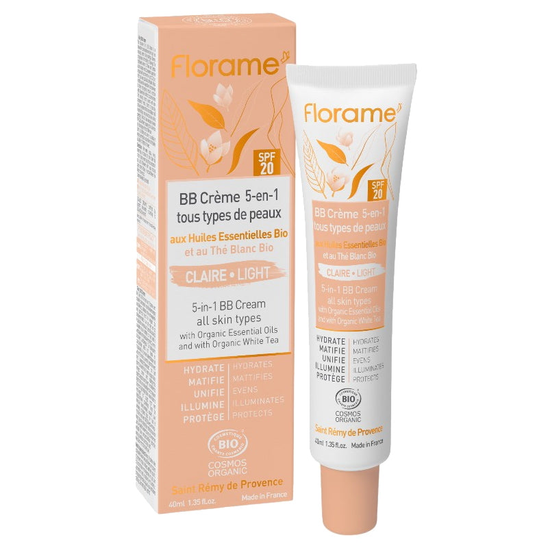 Florame - BB crème 5 en 1 teinte claire BIO IP 20 thé blanc 40ml