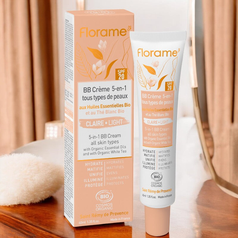 Florame - BB crème 5 en 1 teinte claire BIO IP 20 thé blanc 40ml