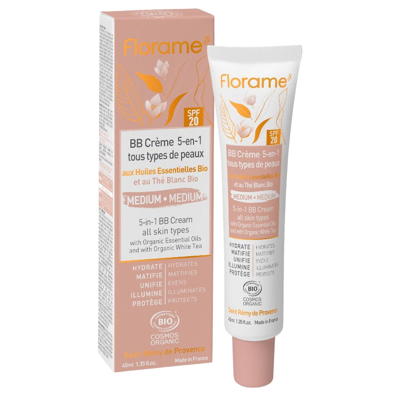 Florame - BB crème 5 en 1 teinte medium BIO IP 20 thé blanc 40ml