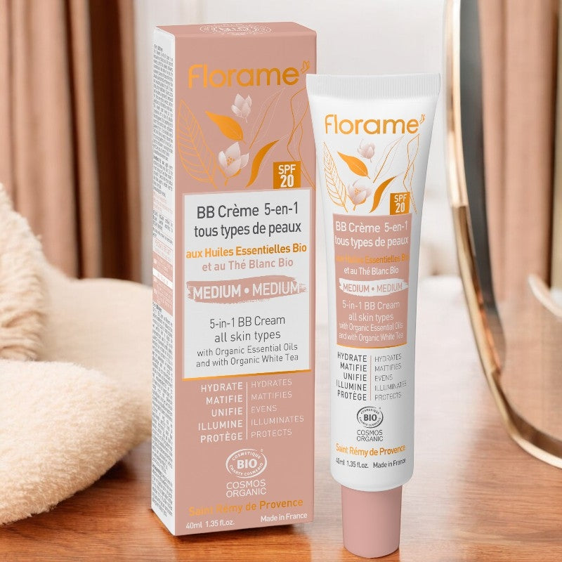 Florame - BB crème 5 en 1 teinte medium BIO IP 20 thé blanc 40ml