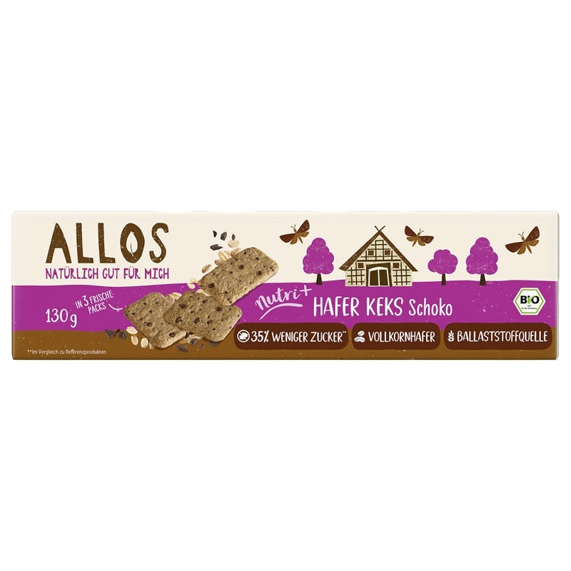 Allos - Biscuits avoine & chocolat BIO 130g