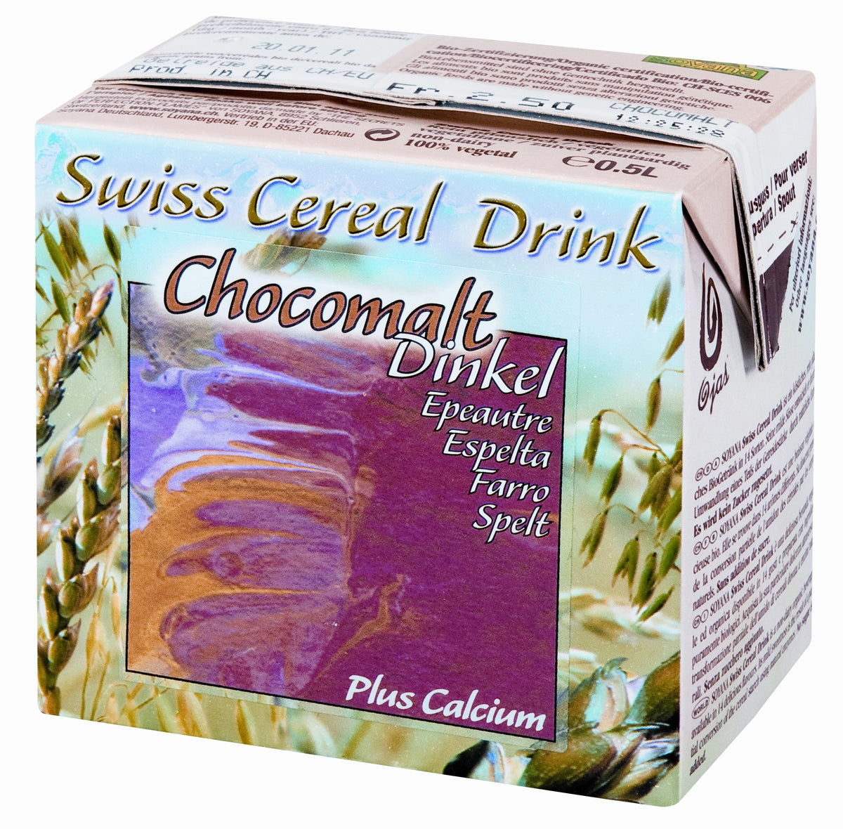 Boisson à l'épeautre chocomalt plus calcium BIO