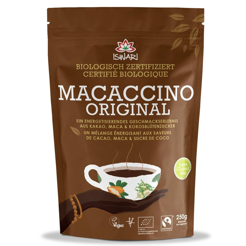 Iswari - Boisson Macaccino Original cacao, maca & sucre de coco BIO 250g