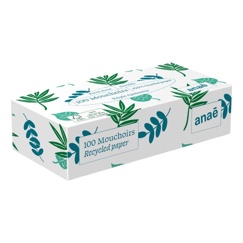 Anaé - Boîte 100 mouchoirs en fibres recyclées