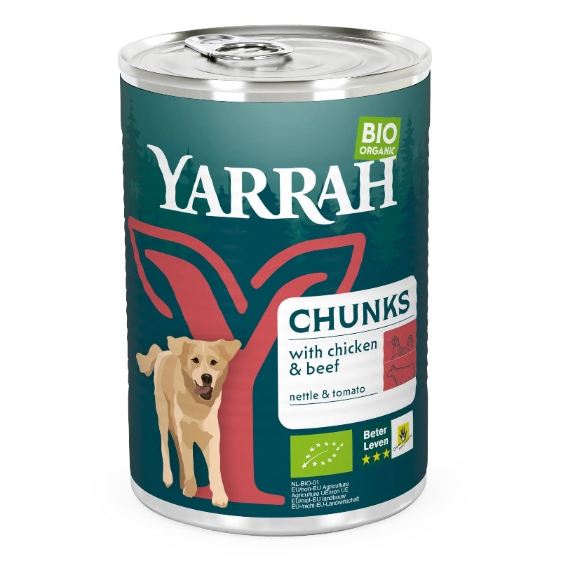 Bio-Rindfleisch-Leckerli für Hunde mit Brennnessel und Tomate – 405 g – Yarrah
