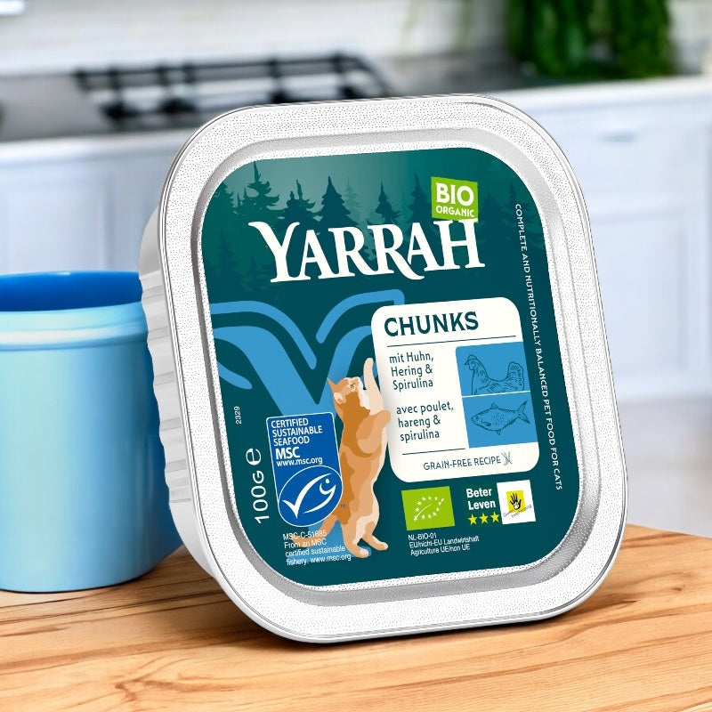Bouchées poisson en sauce avec spiruline pour chat BIO