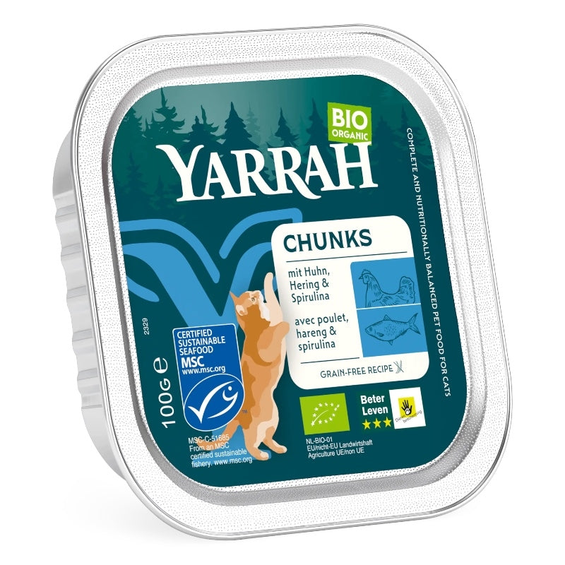 Bouchées poisson en sauce avec spiruline pour chat BIO