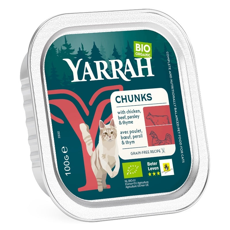 Bouchées poulet & boeuf en sauce pour chat BIO