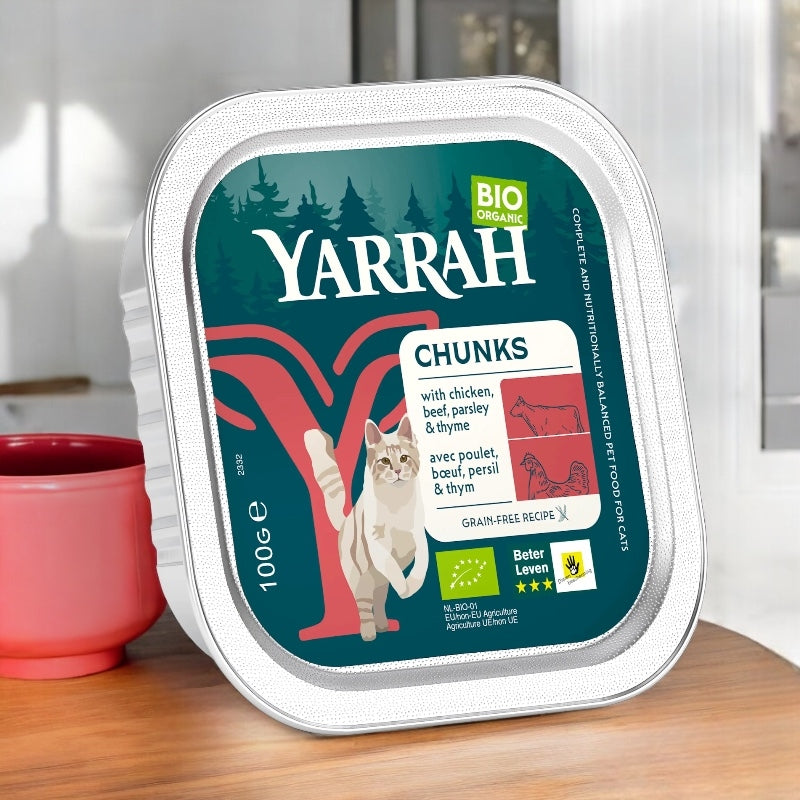 Bouchées poulet & boeuf en sauce pour chat BIO