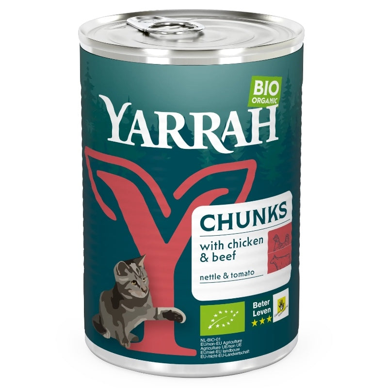 Bouchées poulet & boeuf en sauce pour chat BIO - 405g