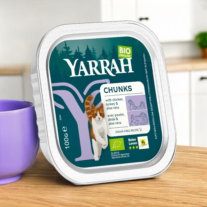 Bouchées poulet & dinde en sauce avec aloe vera pour chat BIO