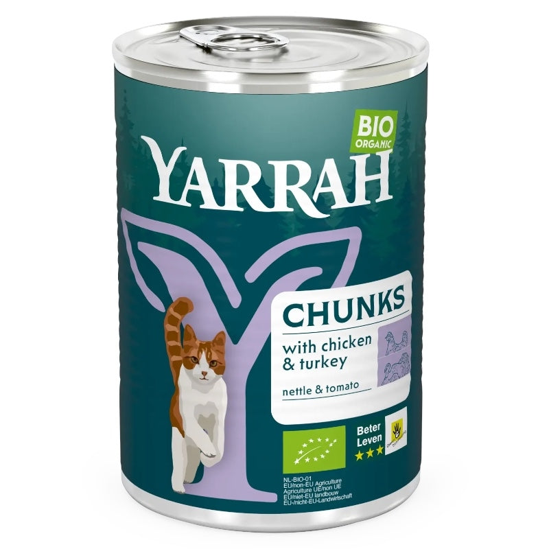 Bouchées poulet & dinde en sauce pour chat BIO