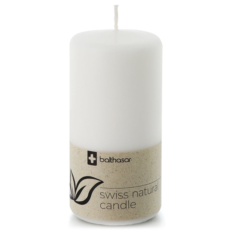 Balthasar - Bougie cylindrique blanche en stéarine végétale 70 x 130 mm