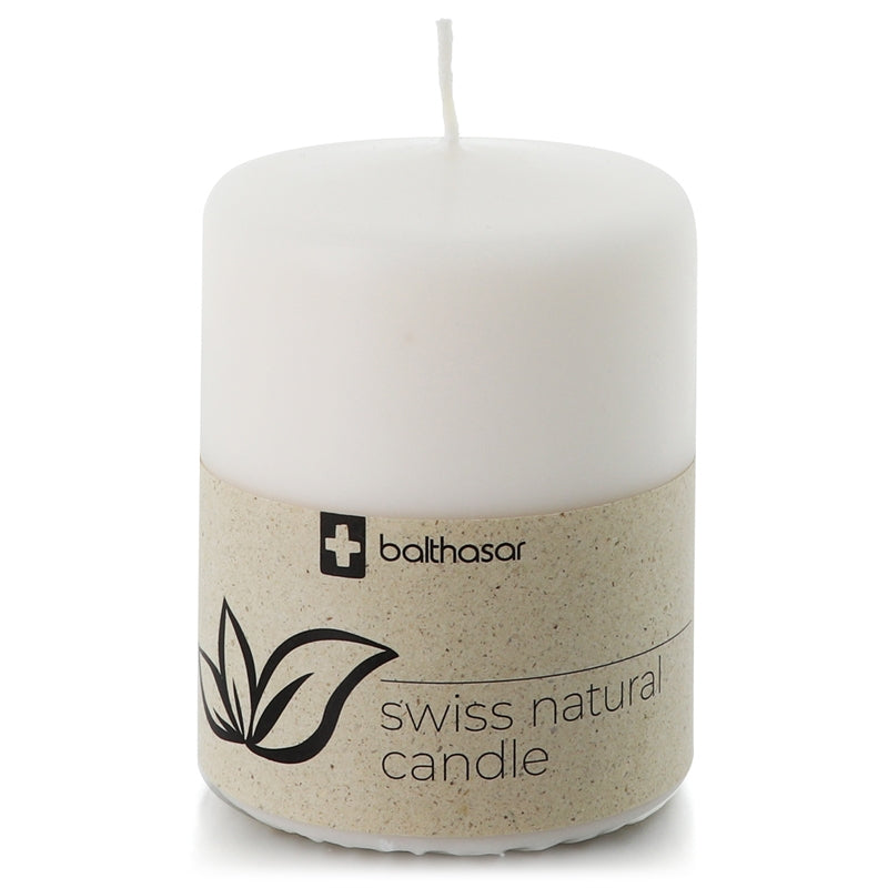 Balthasar - Bougie cylindrique blanche en stéarine végétale 70 x 90 mm