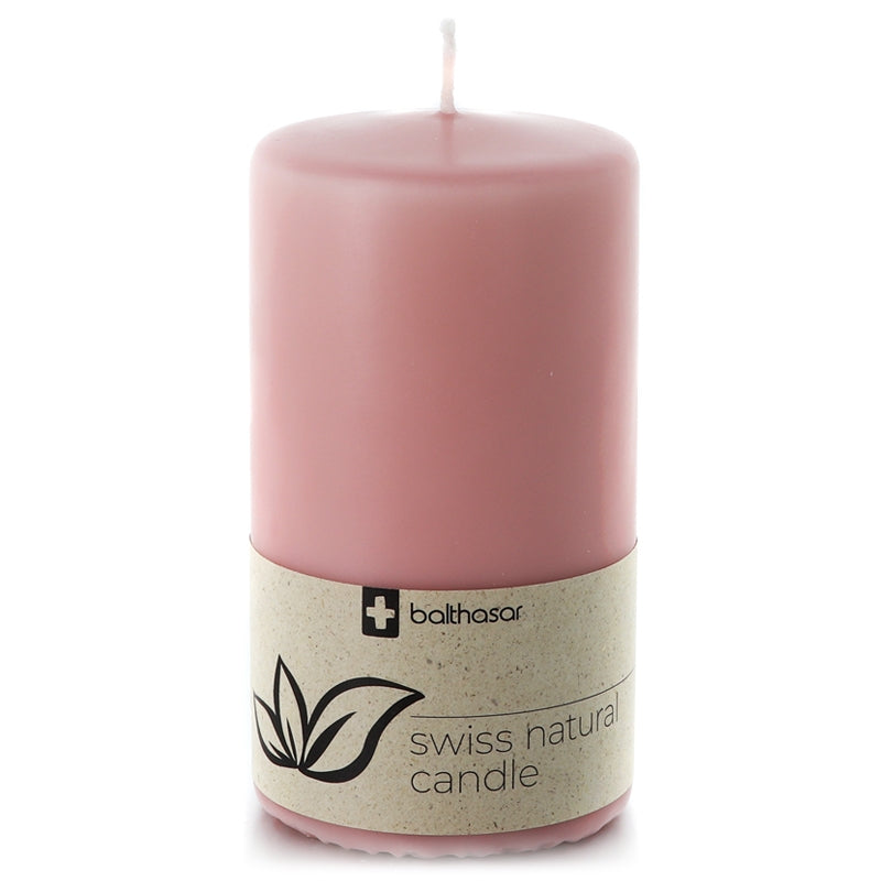 Balthasar - Bougie cylindrique rose clair en stéarine végétale 60 x 120 mm