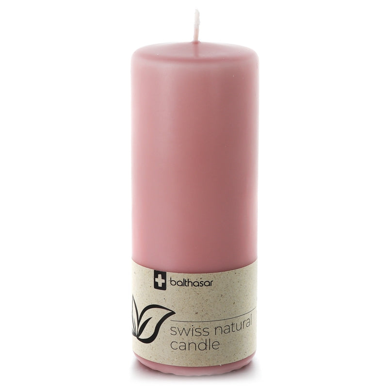 Balthasar - Bougie cylindrique rose clair en stéarine végétale 70 x 170 mm