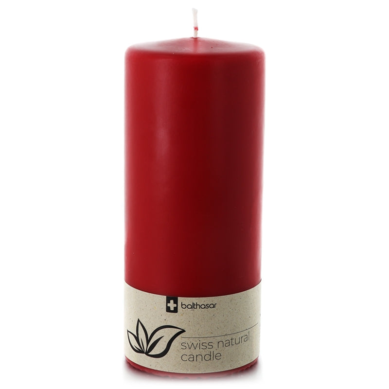 Balthasar - Bougie cylindrique rouge en stéarine végétale 60 x 120 mm