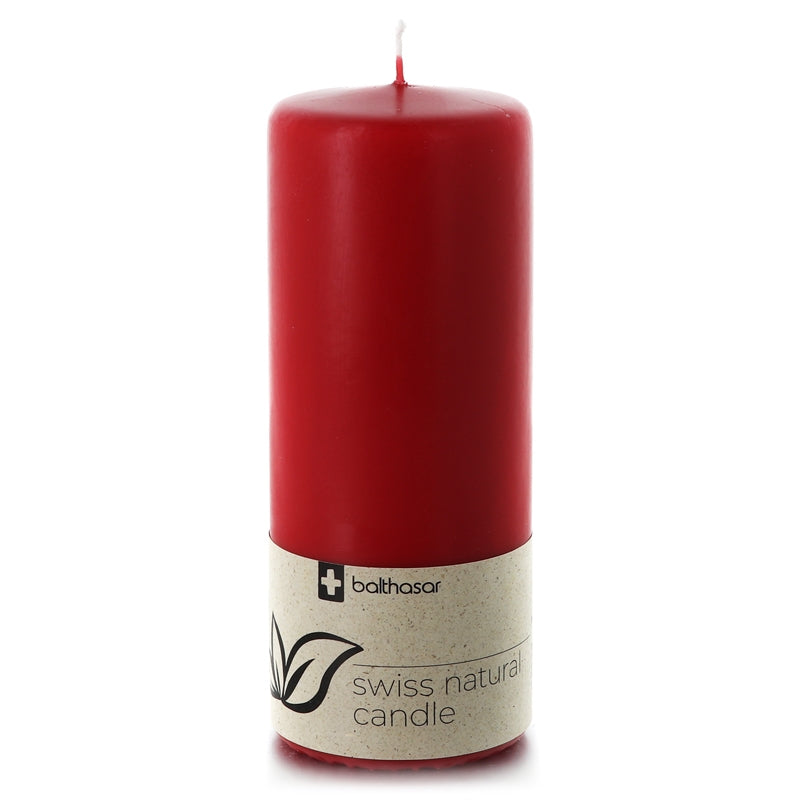 Balthasar - Bougie cylindrique rouge en stéarine végétale 70 x 170 mm