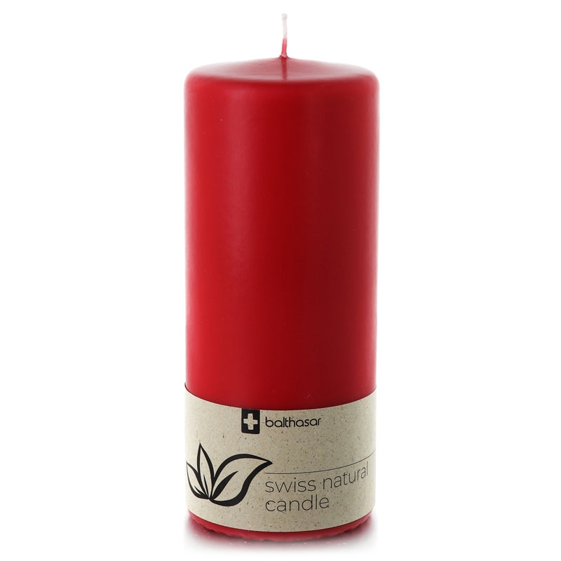 Balthasar - Bougie cylindrique rouge en stéarine végétale 80 x 190 mm