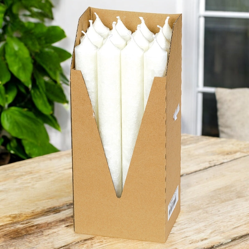Eubiona - Bougies chandeliers blanches en stéarine BIO 22 x 210 mm 12 pcs 12 pièces