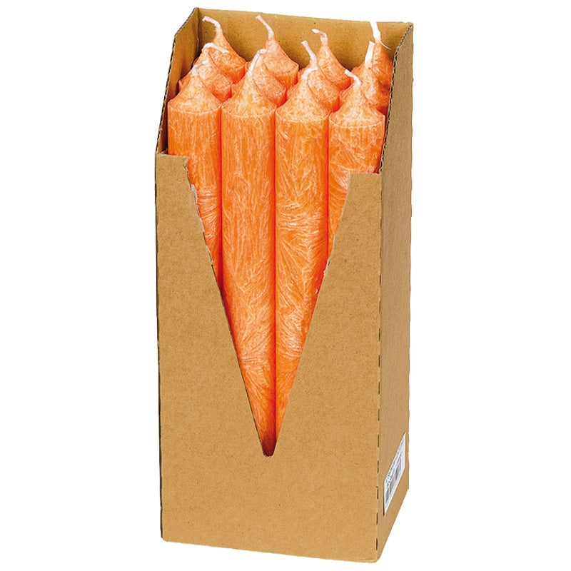 Eubiona - Bougies chandeliers oranges en stéarine BIO 22 x 210 mm 12 pcs 12 pièces