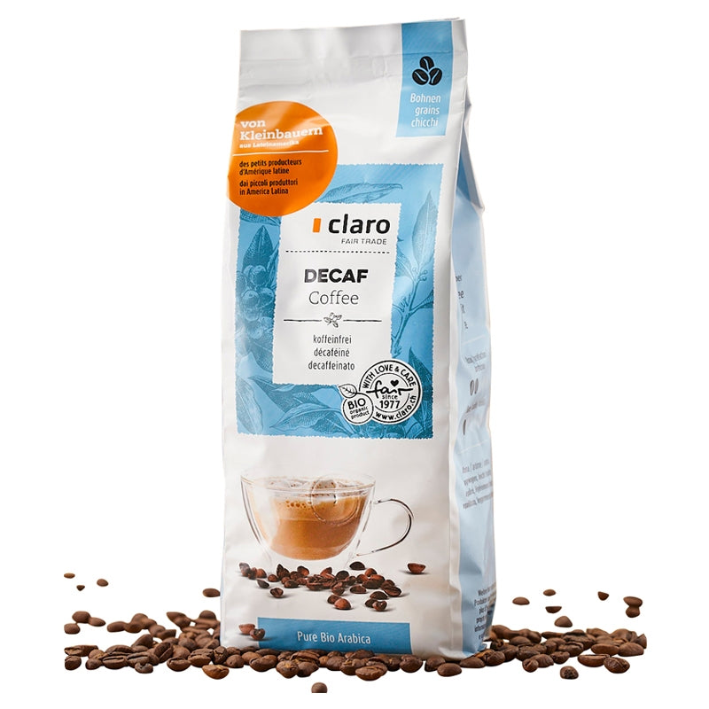 Claro - Café BIO en grains décaféiné Décaffeinato 500g