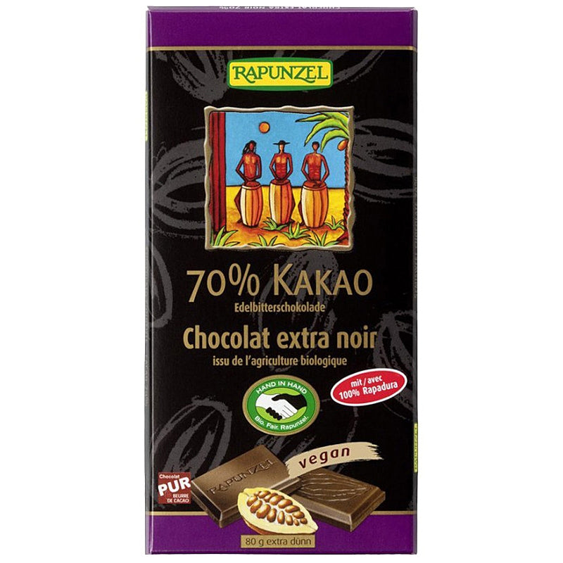 Chocolat extra noir 70% de cacao BIO