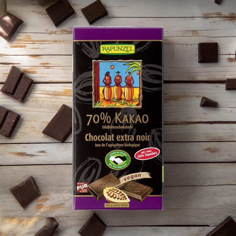 Chocolat extra noir 70% de cacao BIO