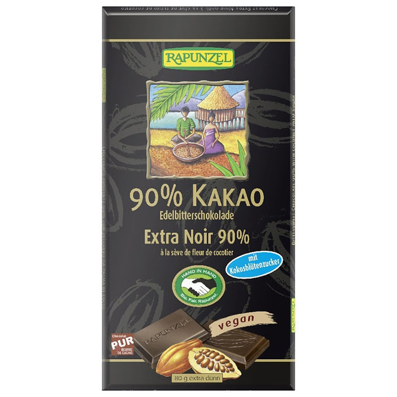 Chocolat extra noir 90% cacao & sève de fleur cocotier BIO