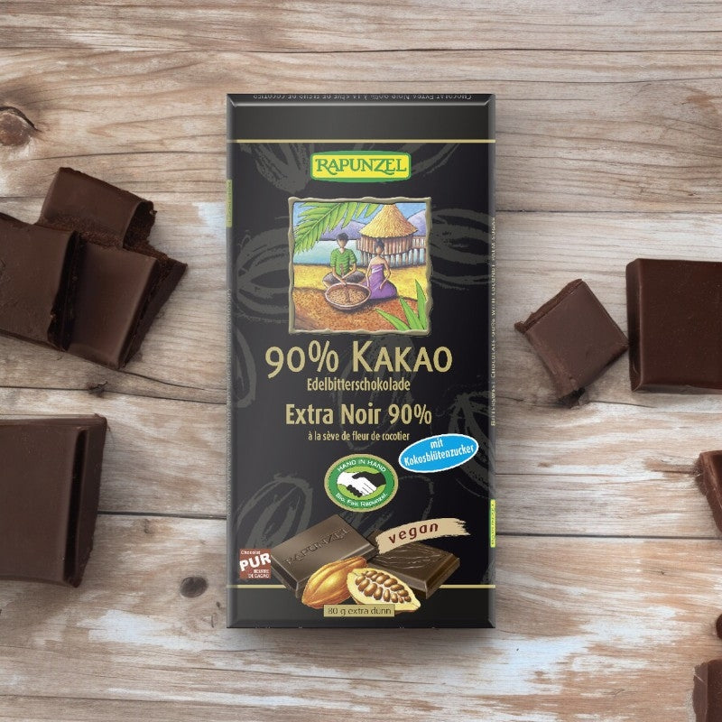 Chocolat extra noir 90% cacao & sève de fleur cocotier BIO